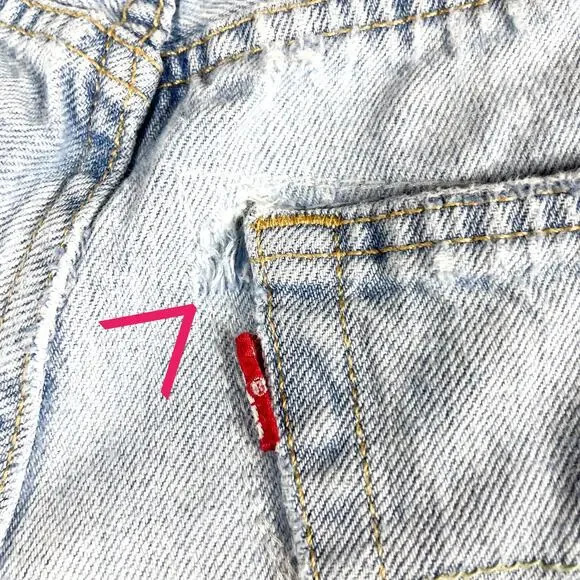 Levi's 501‎ 90s Freehand Folk Jeans Premium Light Blue Button Fly Straight Sz 28 - Picture 11 of 15